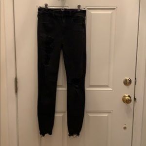 AMERICAN EAGLE Black Distressed Jeans